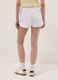 White cotton-blend regular-fit shorts with drawstring_2
