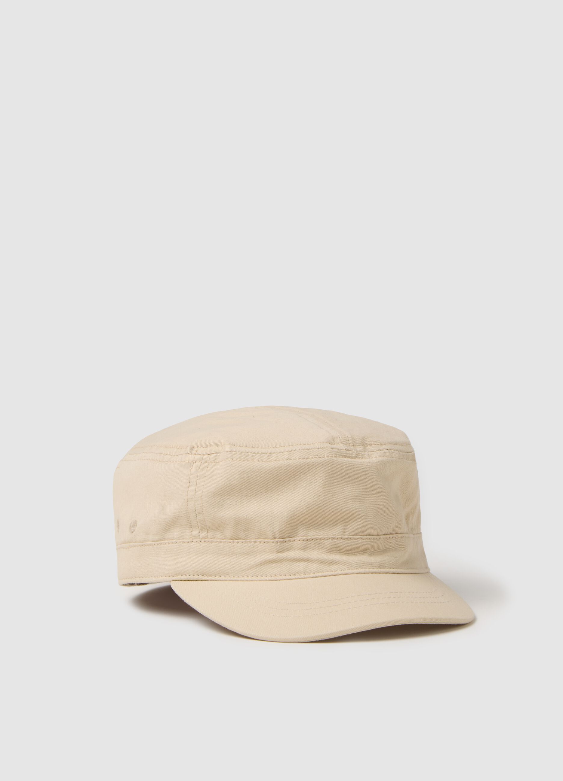 Beige cotton baseball cap