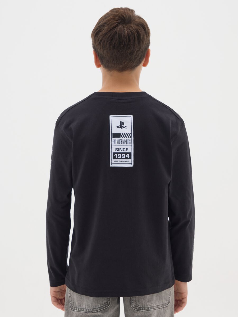 Boy's oversize fit pure cotton black sweater with round neckline_1