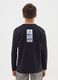 Boy's oversize fit pure cotton black sweater with round neckline_1