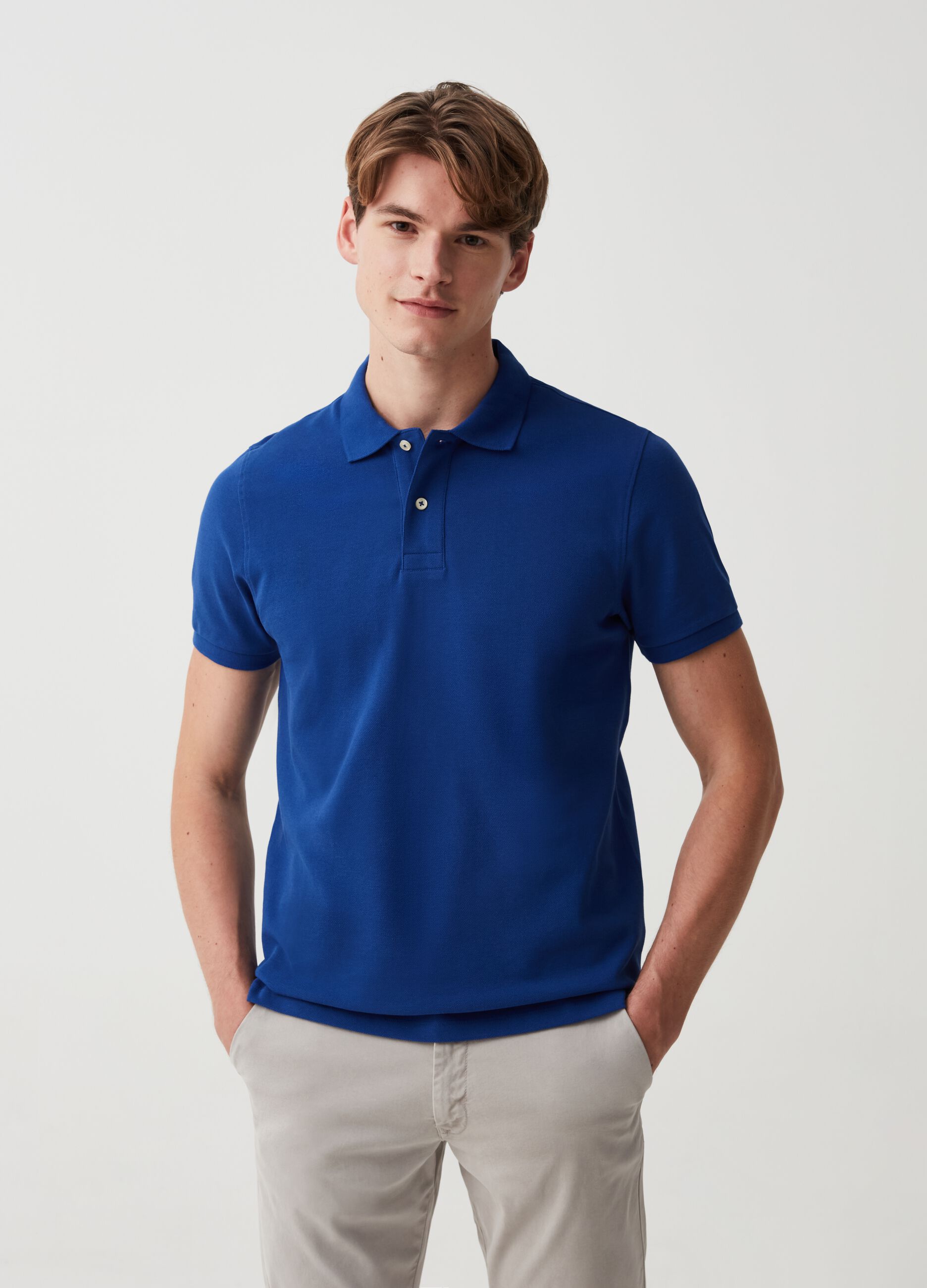 Organic cotton pique polo shirt