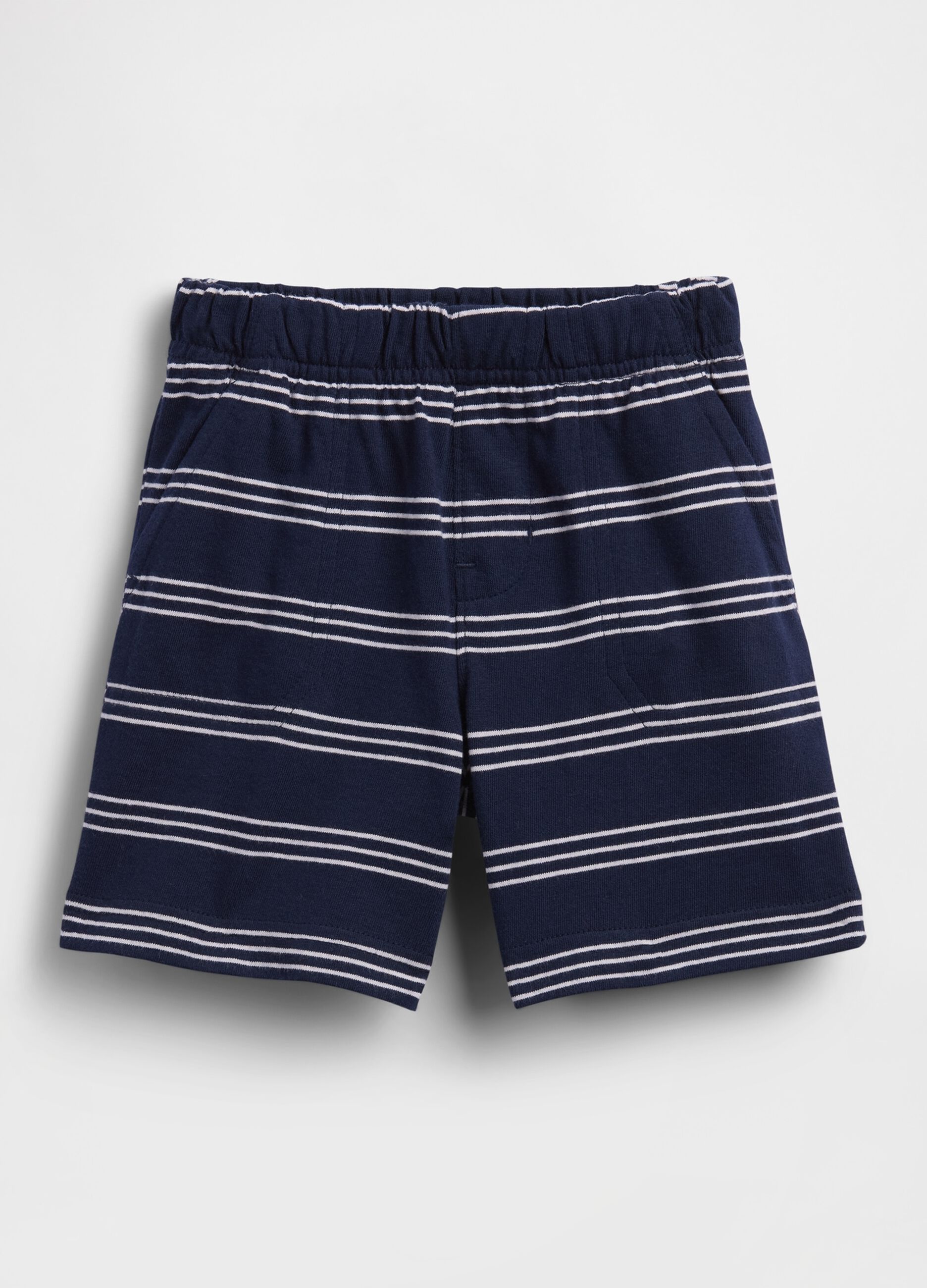 Striped pure cotton shorts