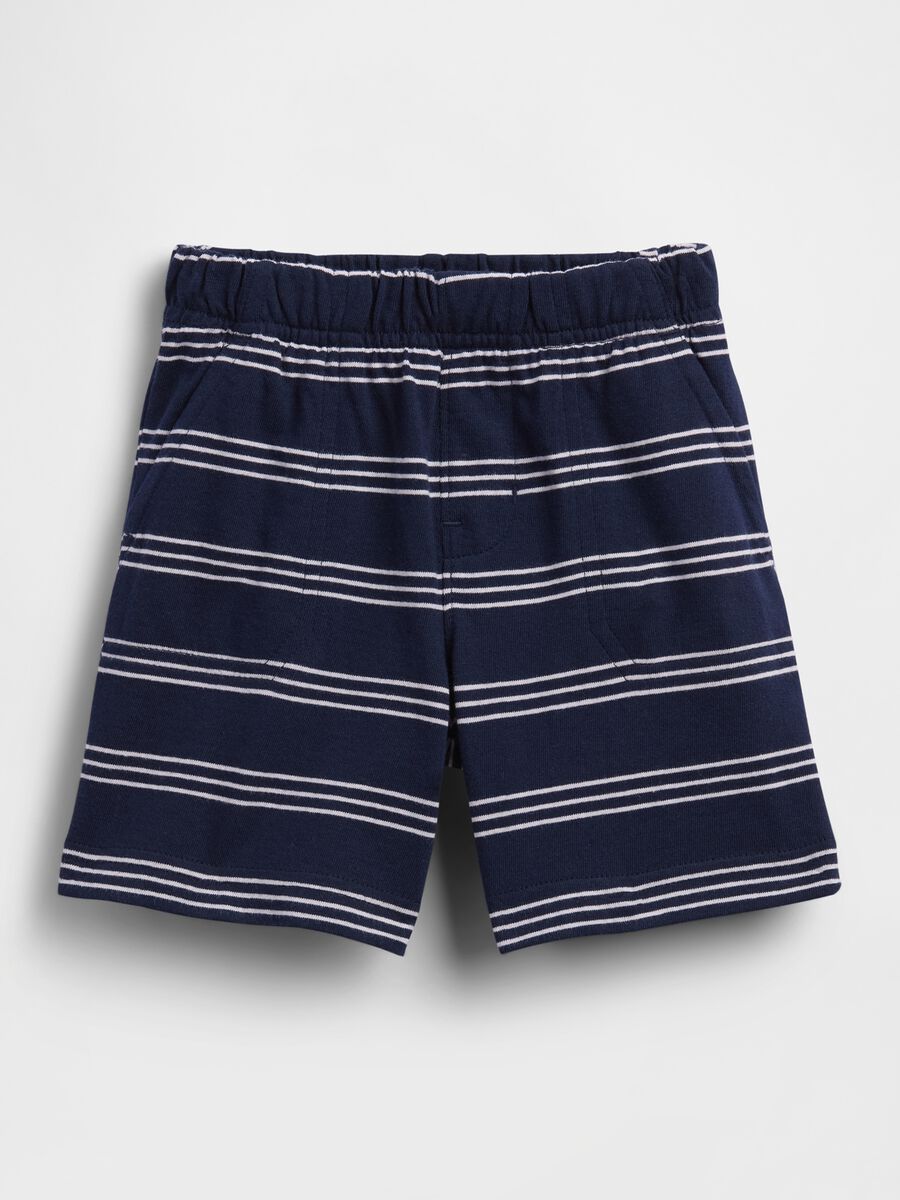 Striped pure cotton shorts_0