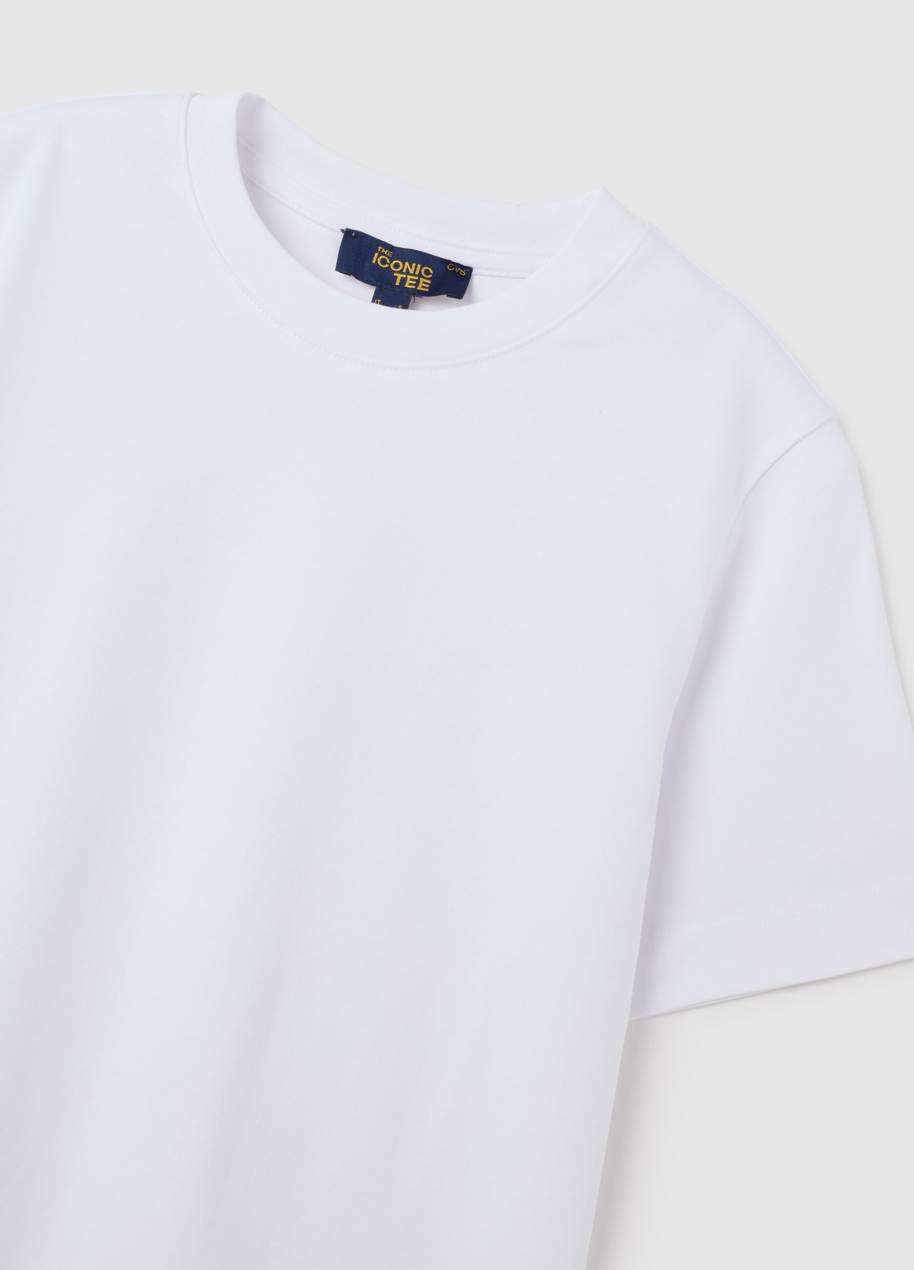 White pure cotton regular fit t-shirt