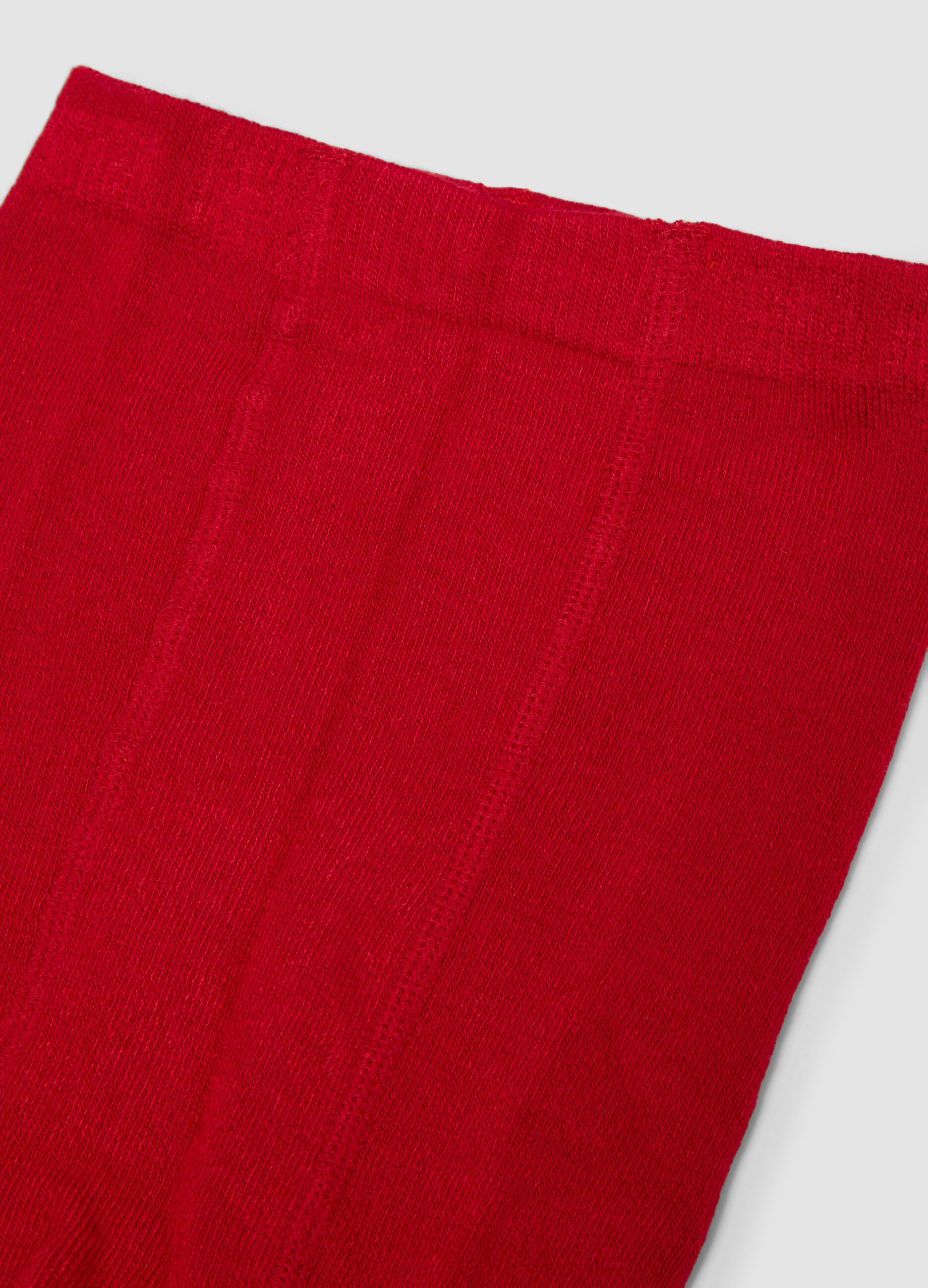 Collant rosso in tessuto elasticizzato