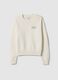 Regular fit white cotton blend pullover_4
