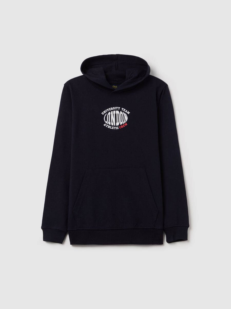 Sweatshirt with hood and "London University Team" print_1