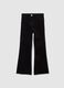 Black flare trousers in stretch cotton_0