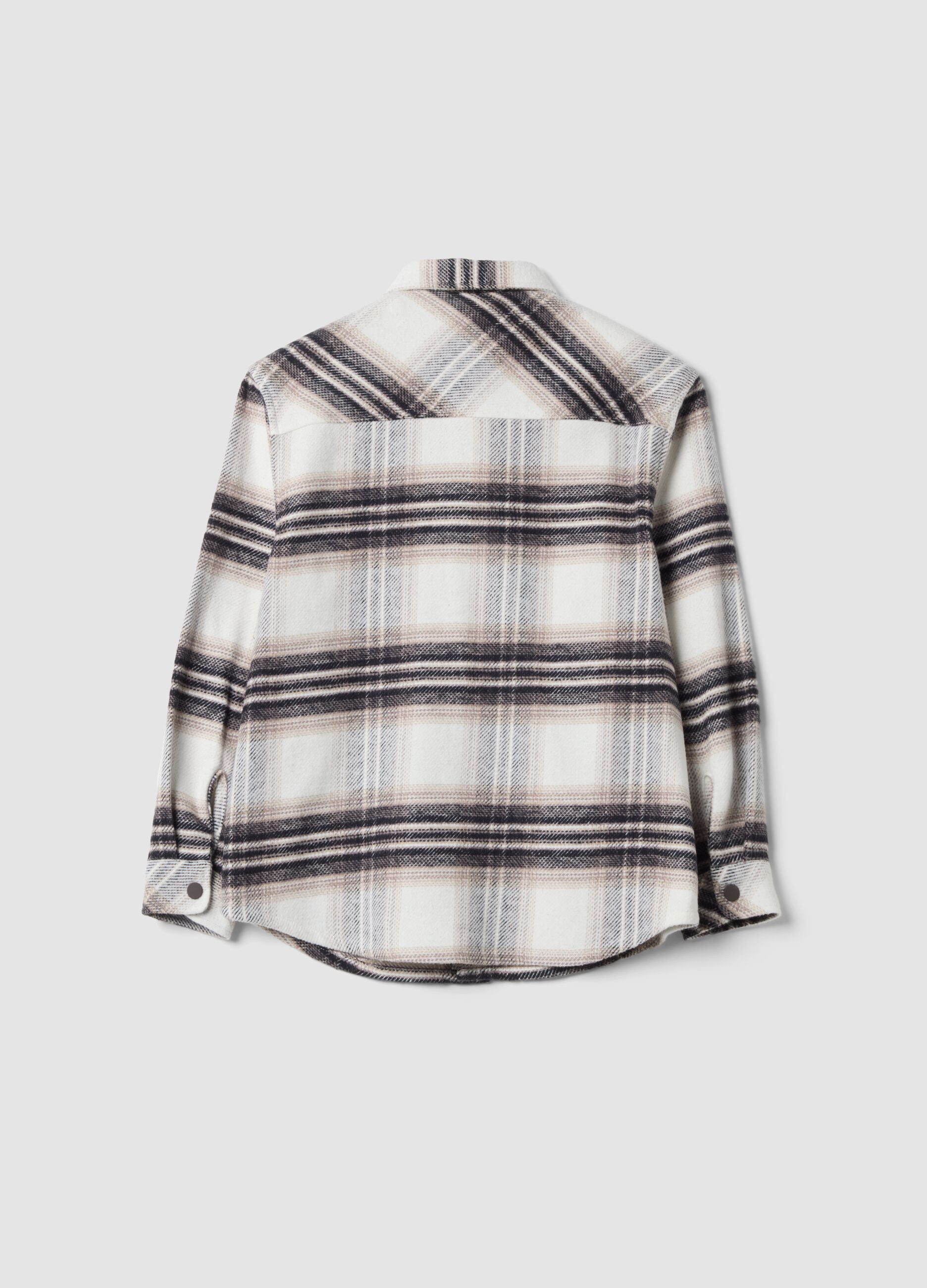 Beige checked pure cotton shirt