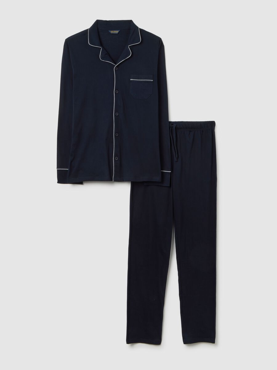 Blue pure cotton regular fit pyjamas_4