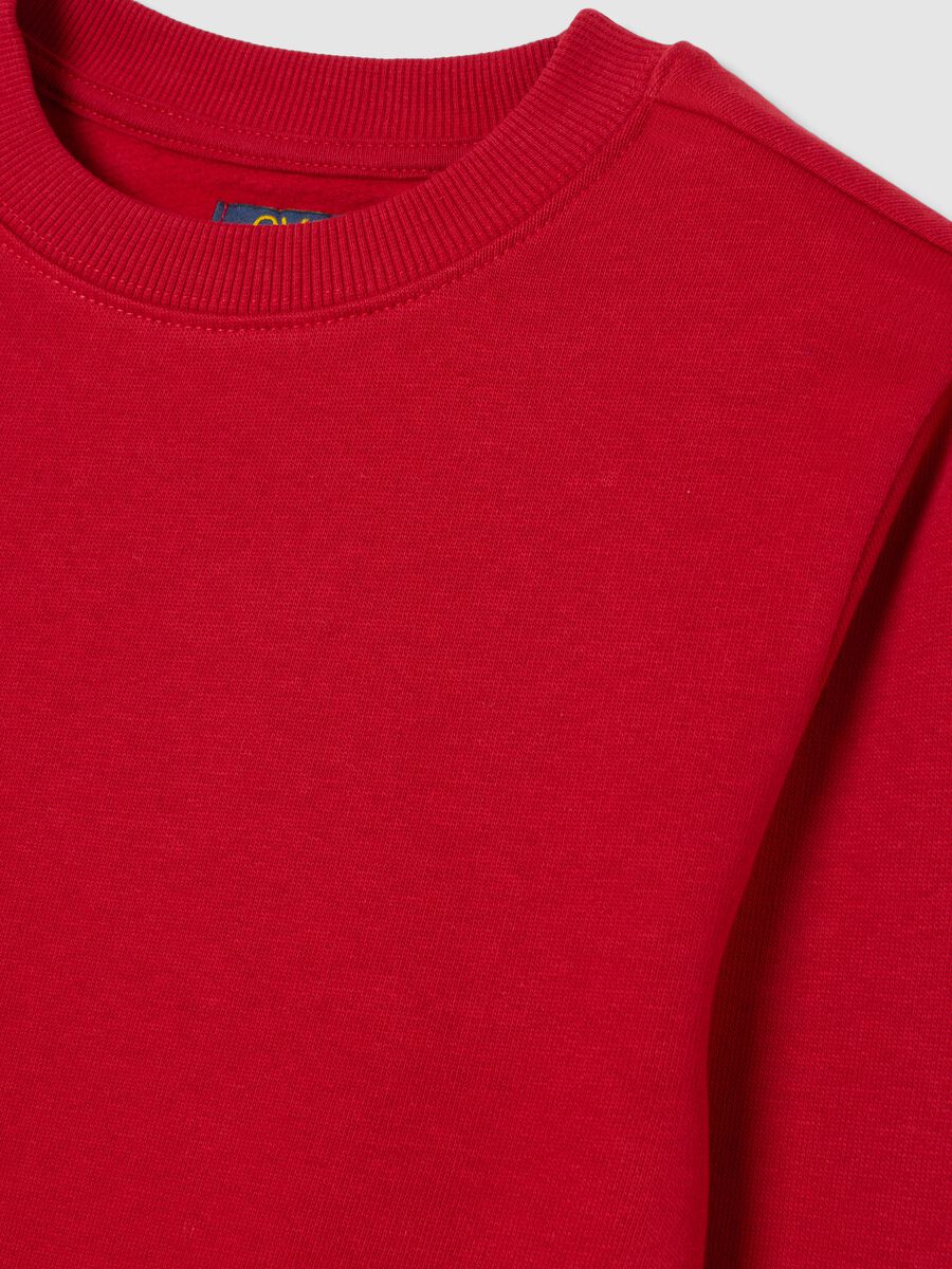 Boys' Red Crew Neck Sweatshirt in Pure Cotton Regular Fit_2