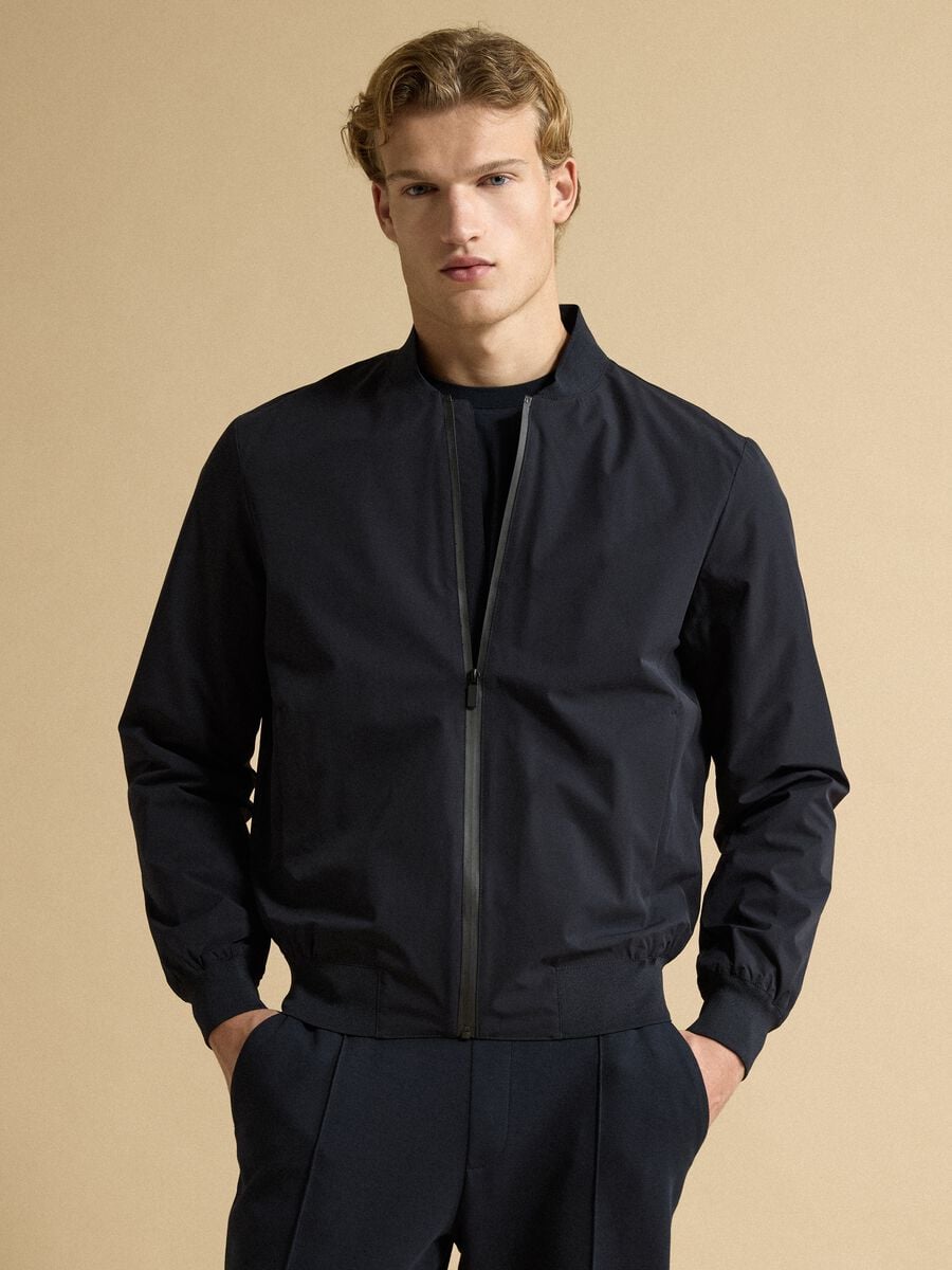 Blue regular-fit zip jacket_0