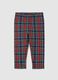 Multicolour check skinny leggings for girls in stretch cotton_0