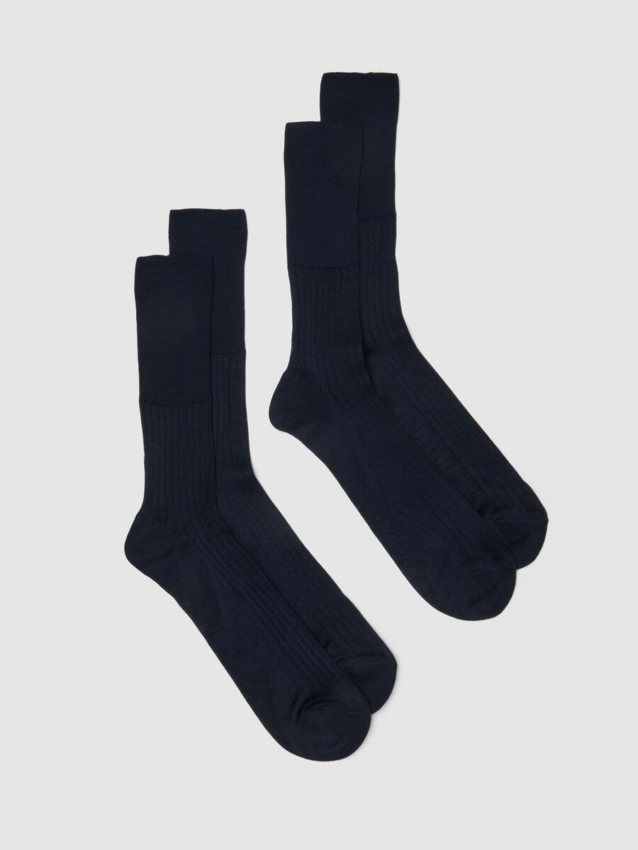 Two-pack long blue cotton socks_0