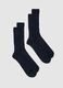 Bipack calze lunghe in puro cotone blu_0