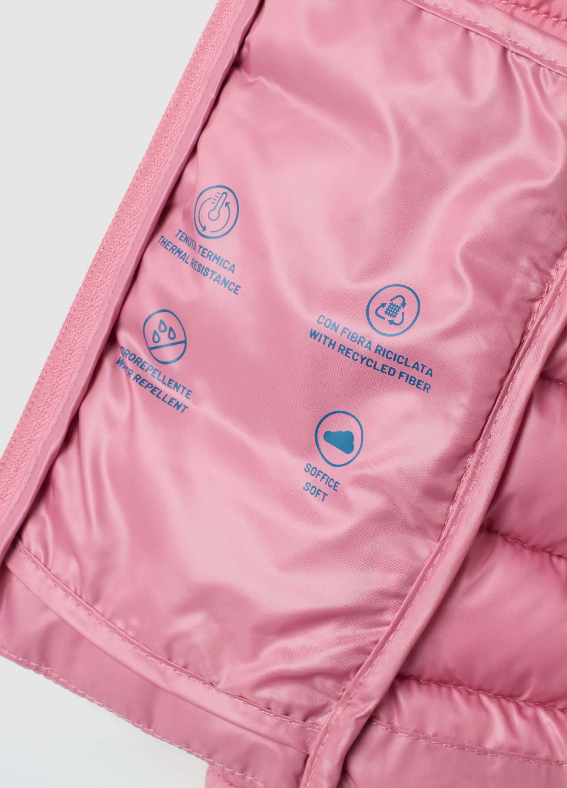 Giacca da bambina rosa imbottita regular fit