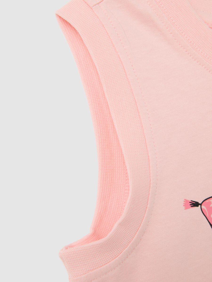 Girl's pink pure cotton T-shirt regular fit with cat print_2