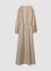 White pure silk slim-fit dress with pattern_2
