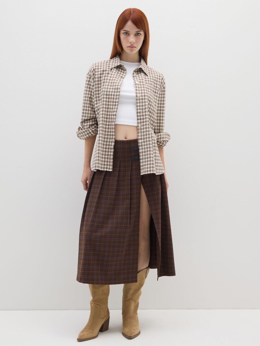 Multicoloured plaid cotton shirt in oversized fit_1