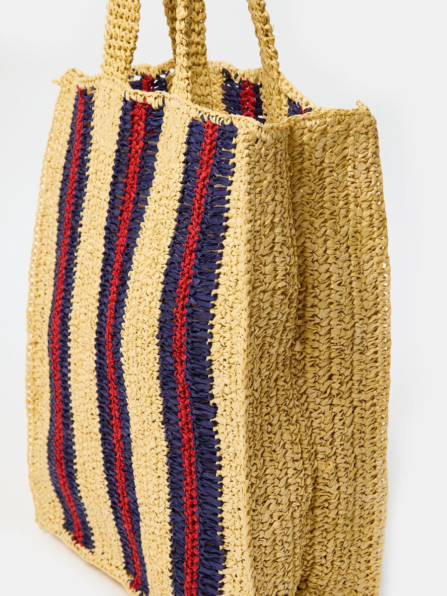 Tote bag in striped raffia_1
