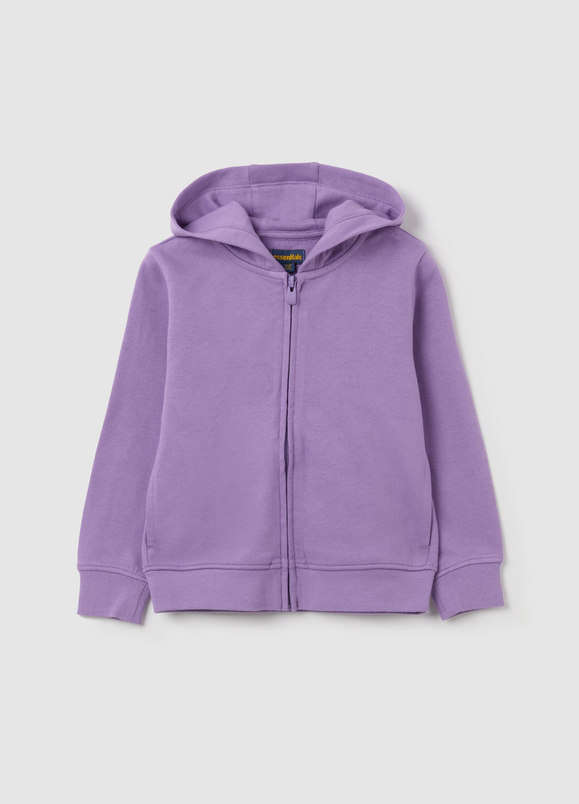 Felpa da bambina in puro cotone viola regular fit