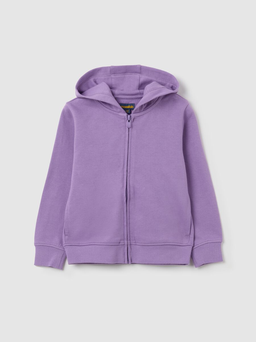 Felpa da bambina in puro cotone viola regular fit_0
