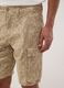 Beige stretch cotton cargo bermuda shorts_3