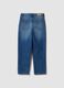 Jeans blu baggy in puro cotone con strappi per ragazzo_5