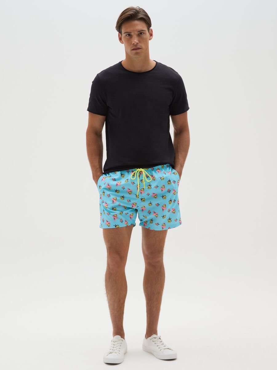Shorts da uomo in tessuto multicolor_0