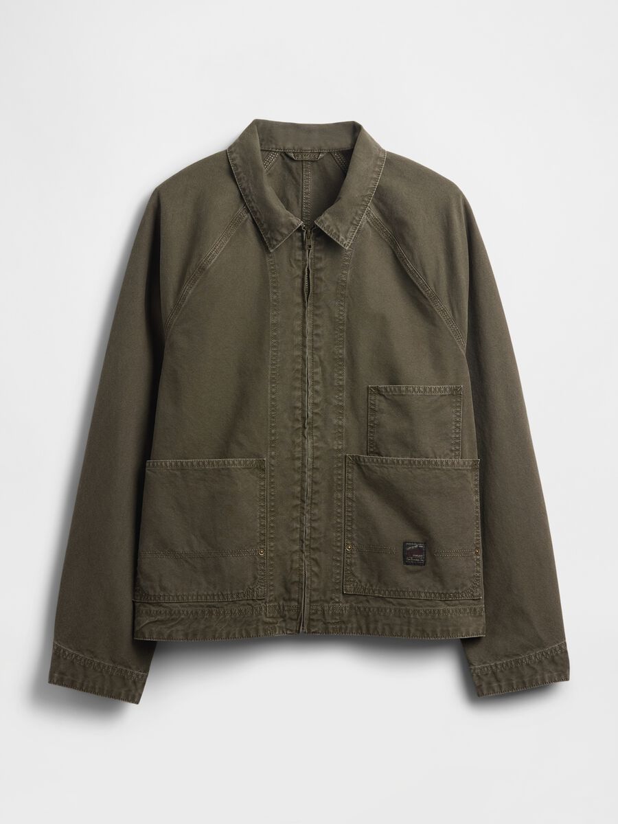 Green jacket in pure cotton_4