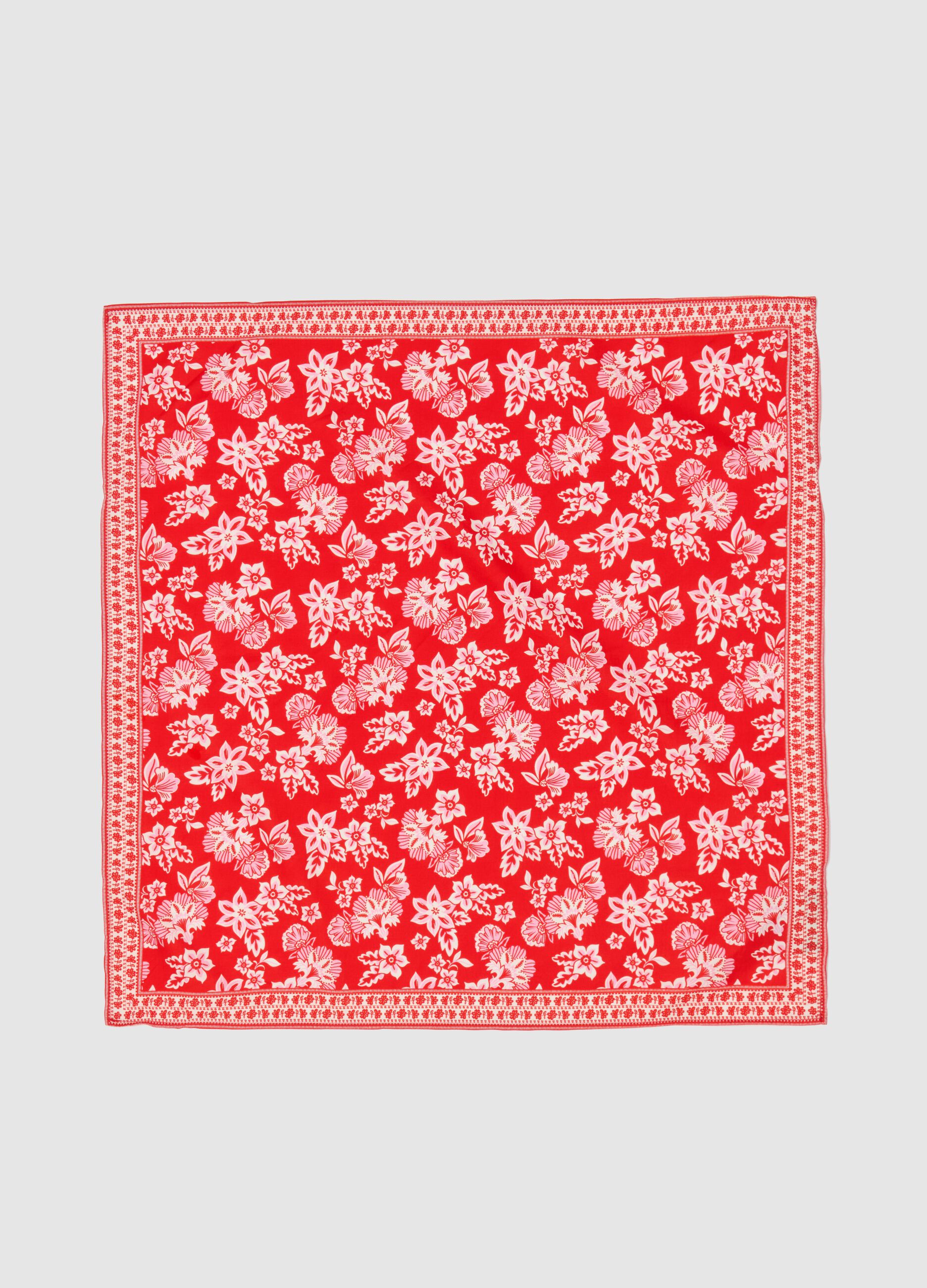 Bandana in cotone con stampa floreale