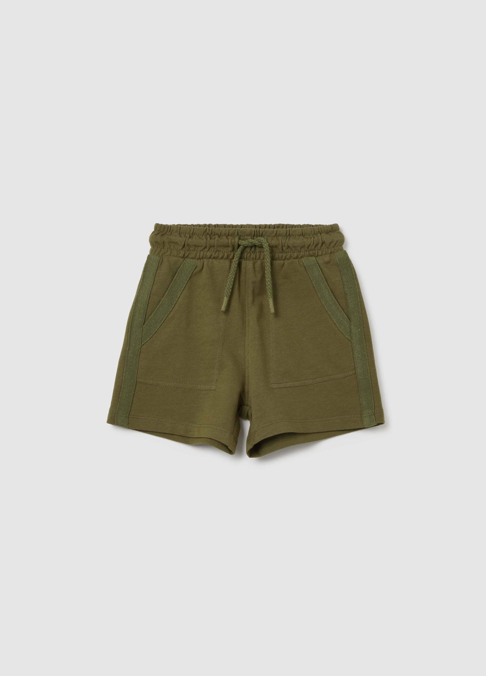 Infant's green pure cotton shorts regular fit
