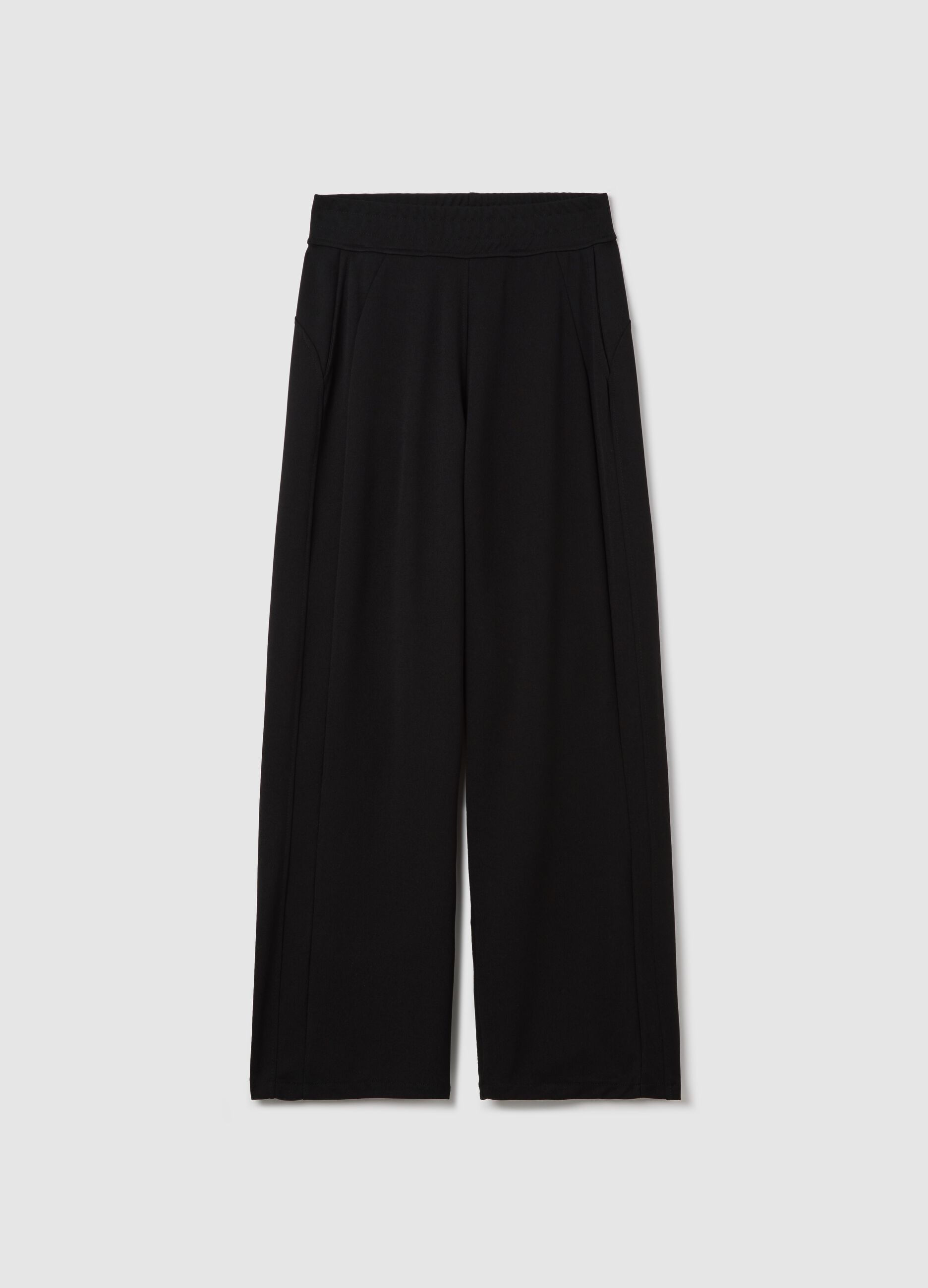 Black palazzo trousers with pockets