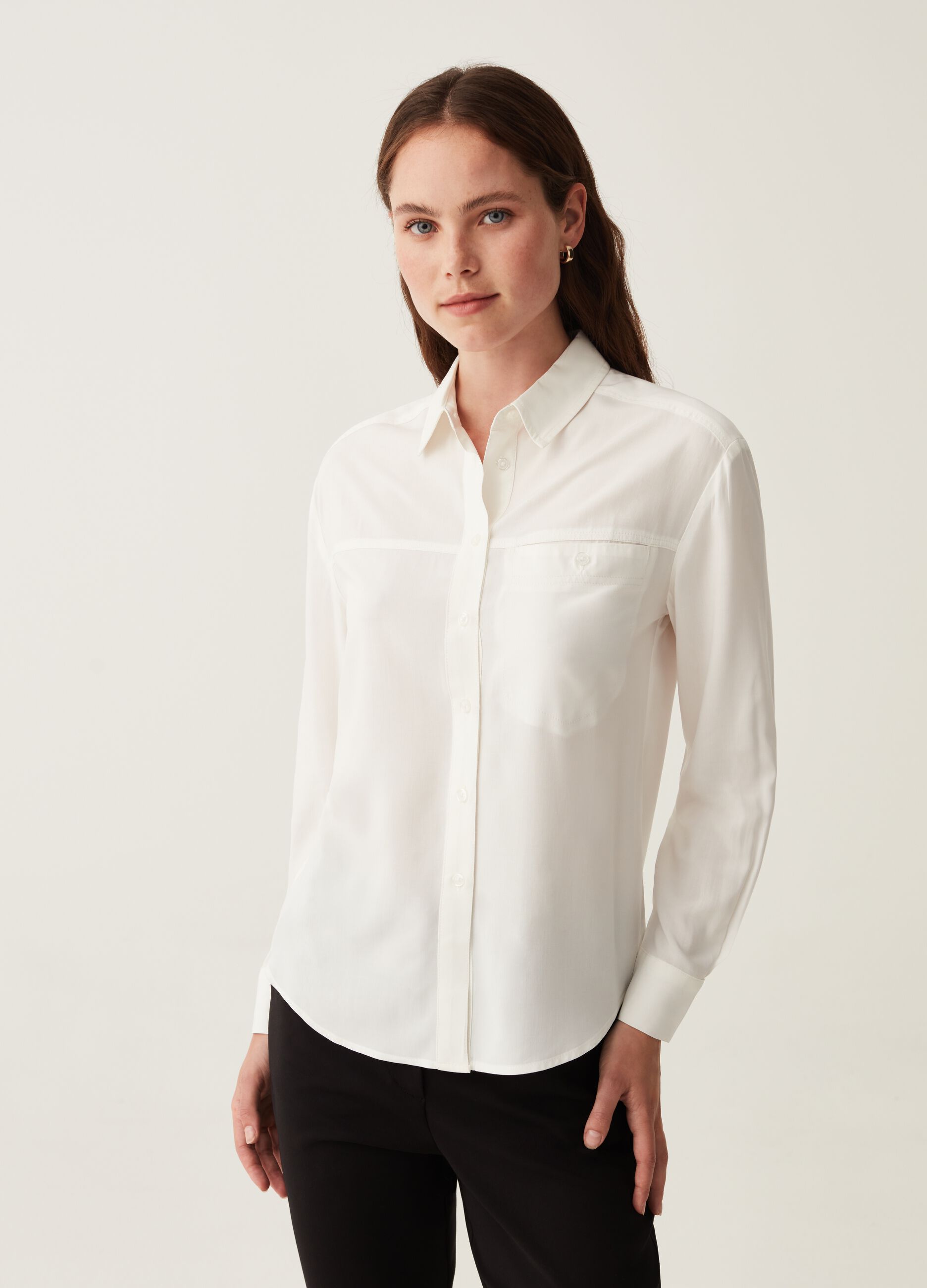 Camicia in viscosa con tasca_1