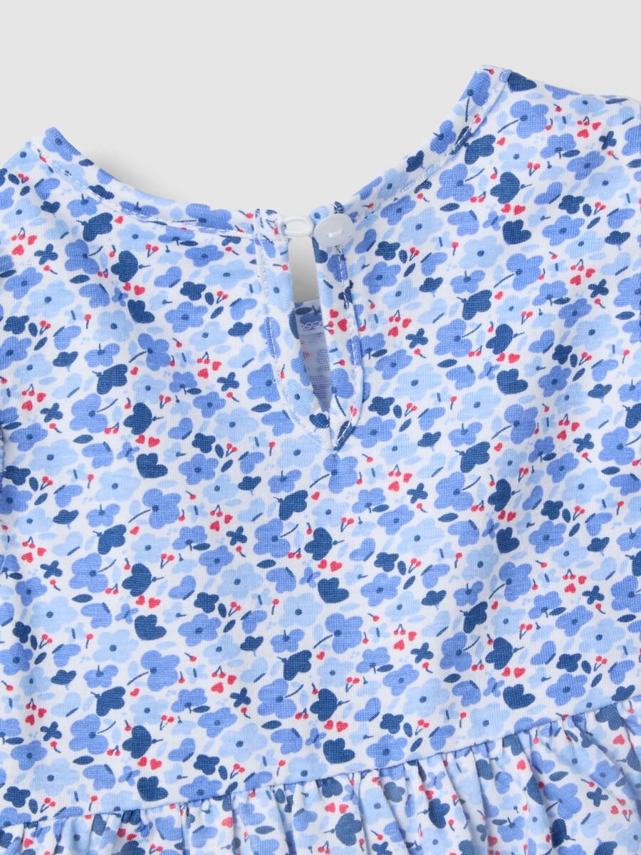 Vestito in puro cotone multicolor da bimba regular fit con fiori_2