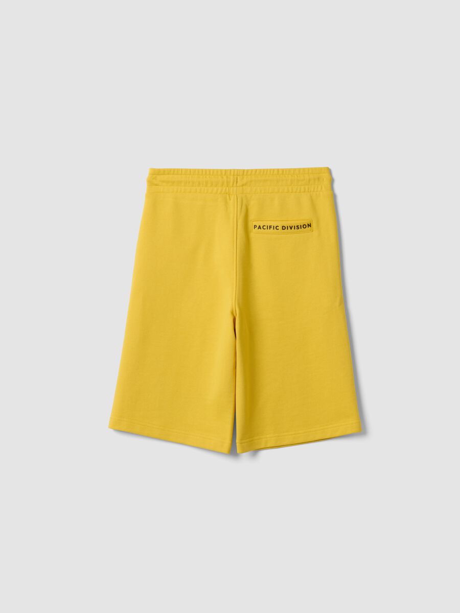 Yellow cotton-blend shorts_4