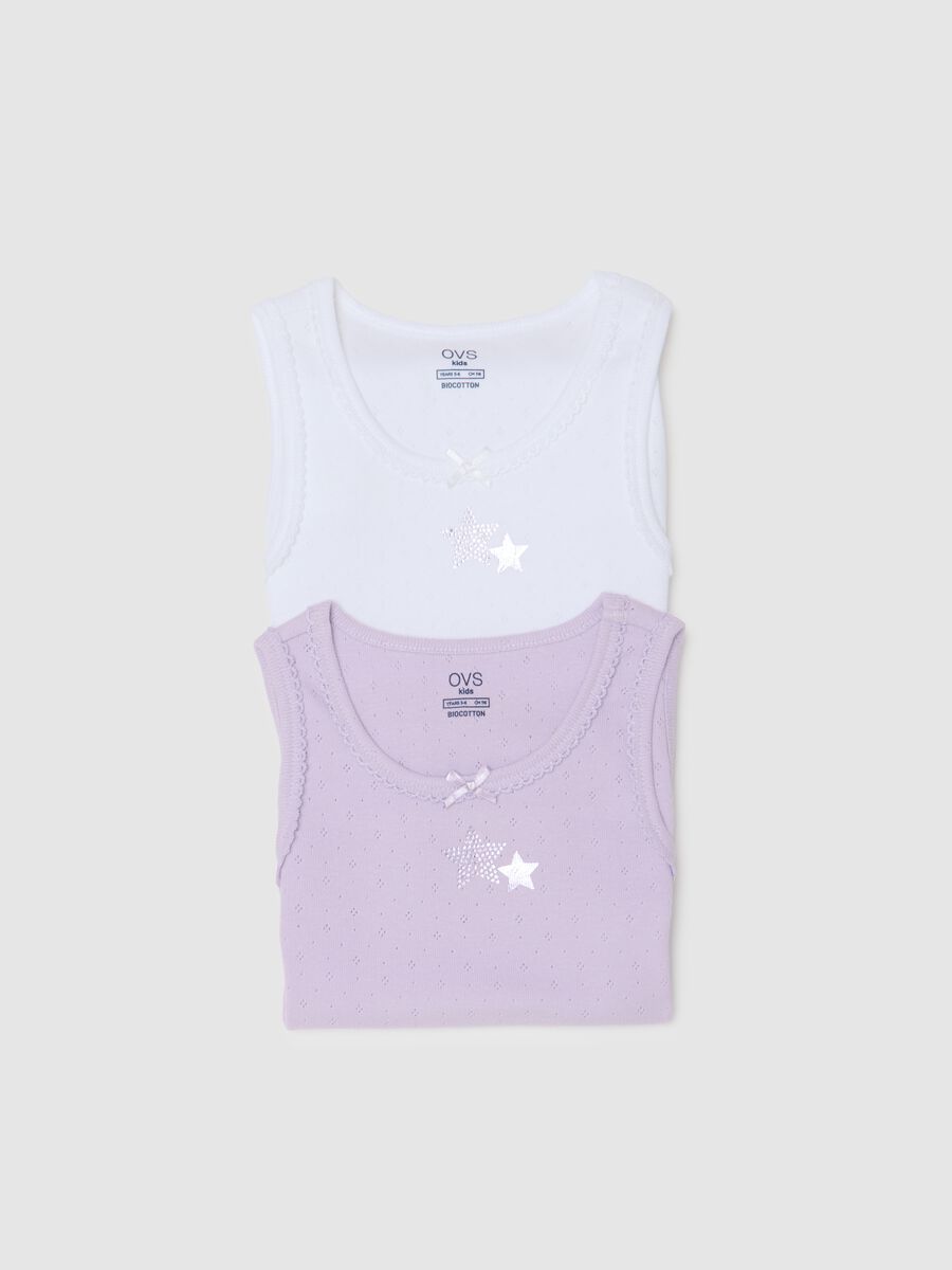 Girls' Twin-Pack Vest Set in Pure Cotton Multicolour Regular Fit_3
