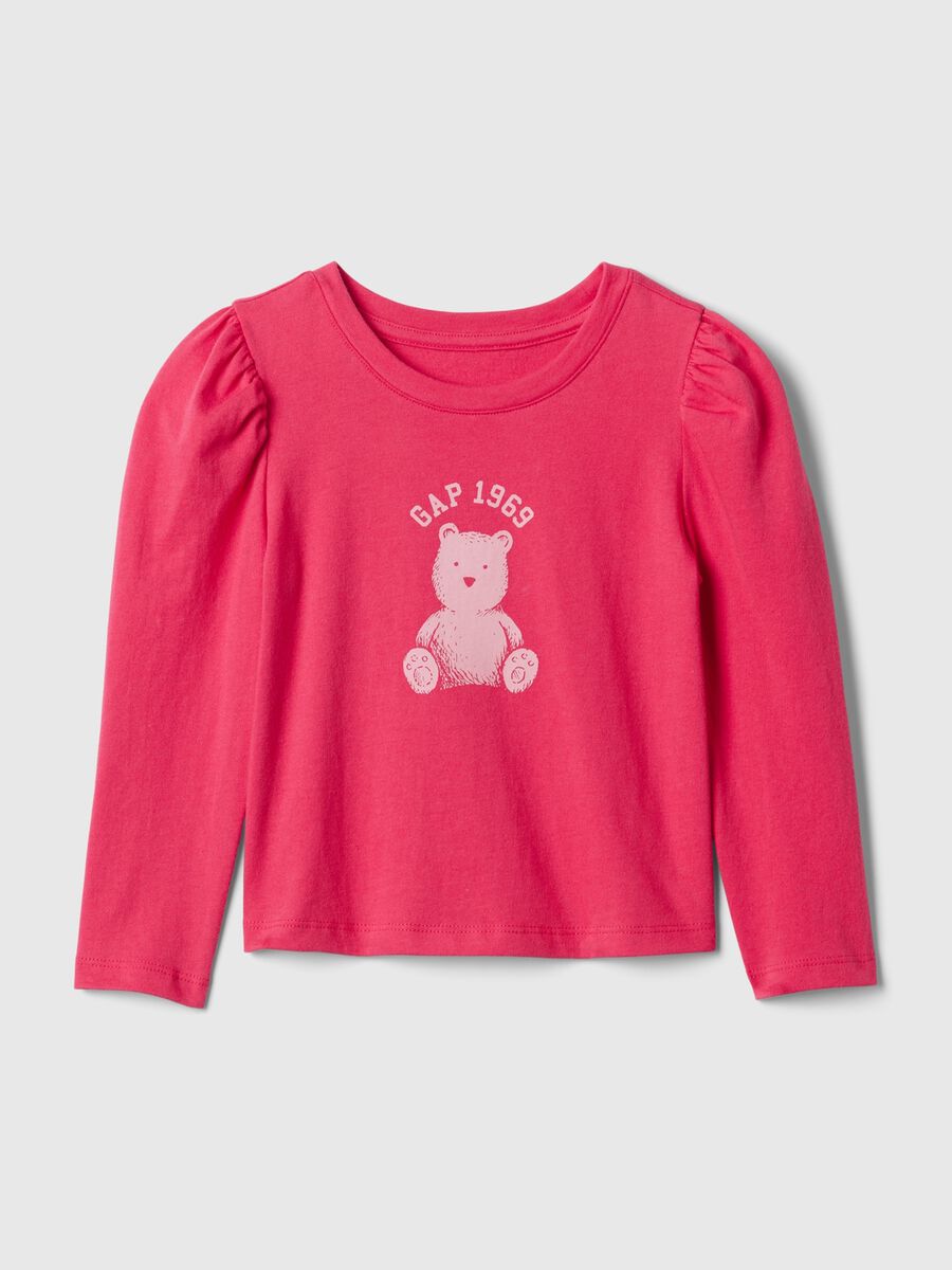 Long-sleeved T-shirt with teddy bear print_0