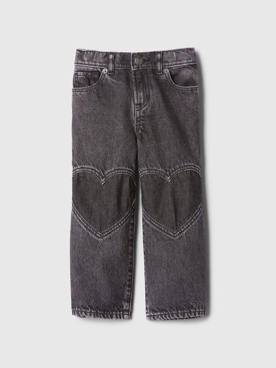 Straight-fit jeans with hearts_0