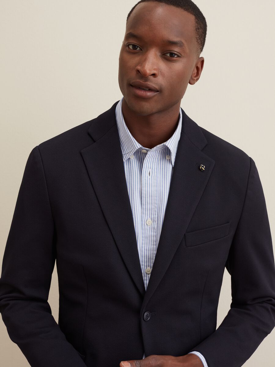 Blazer slim fit in piquet_3