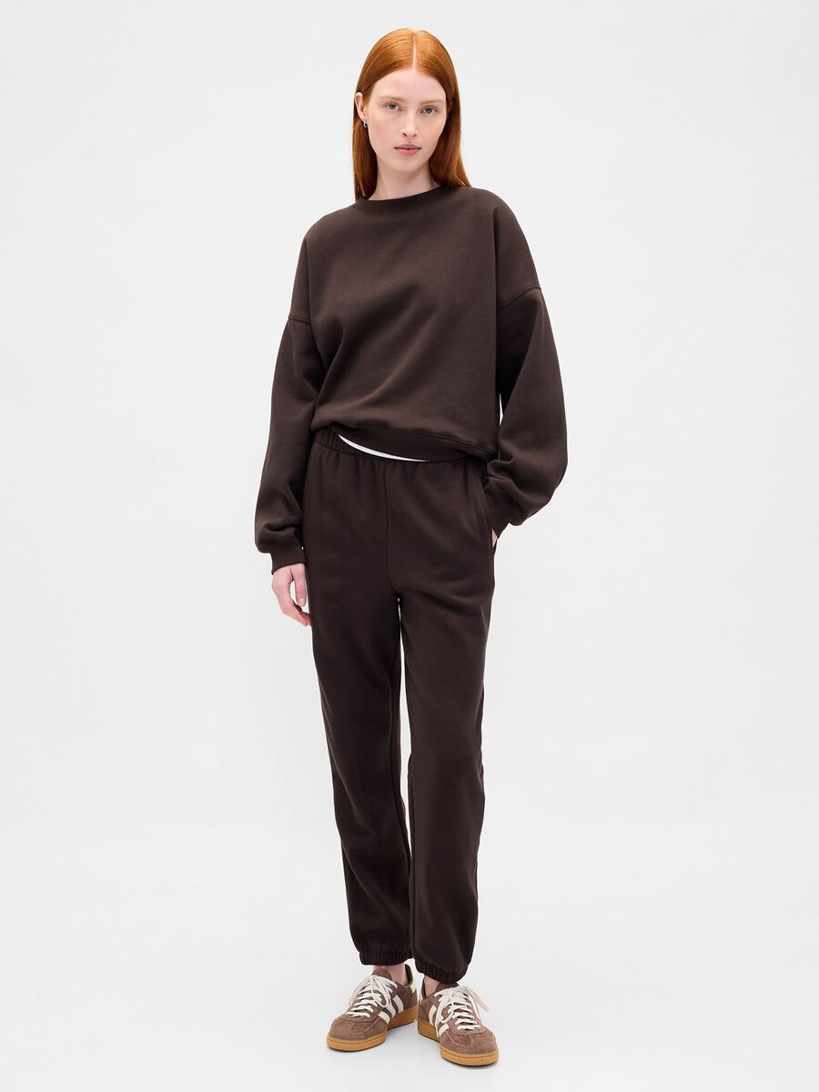 Brown Cotton Blend Crew Neck Sweatshirt_3