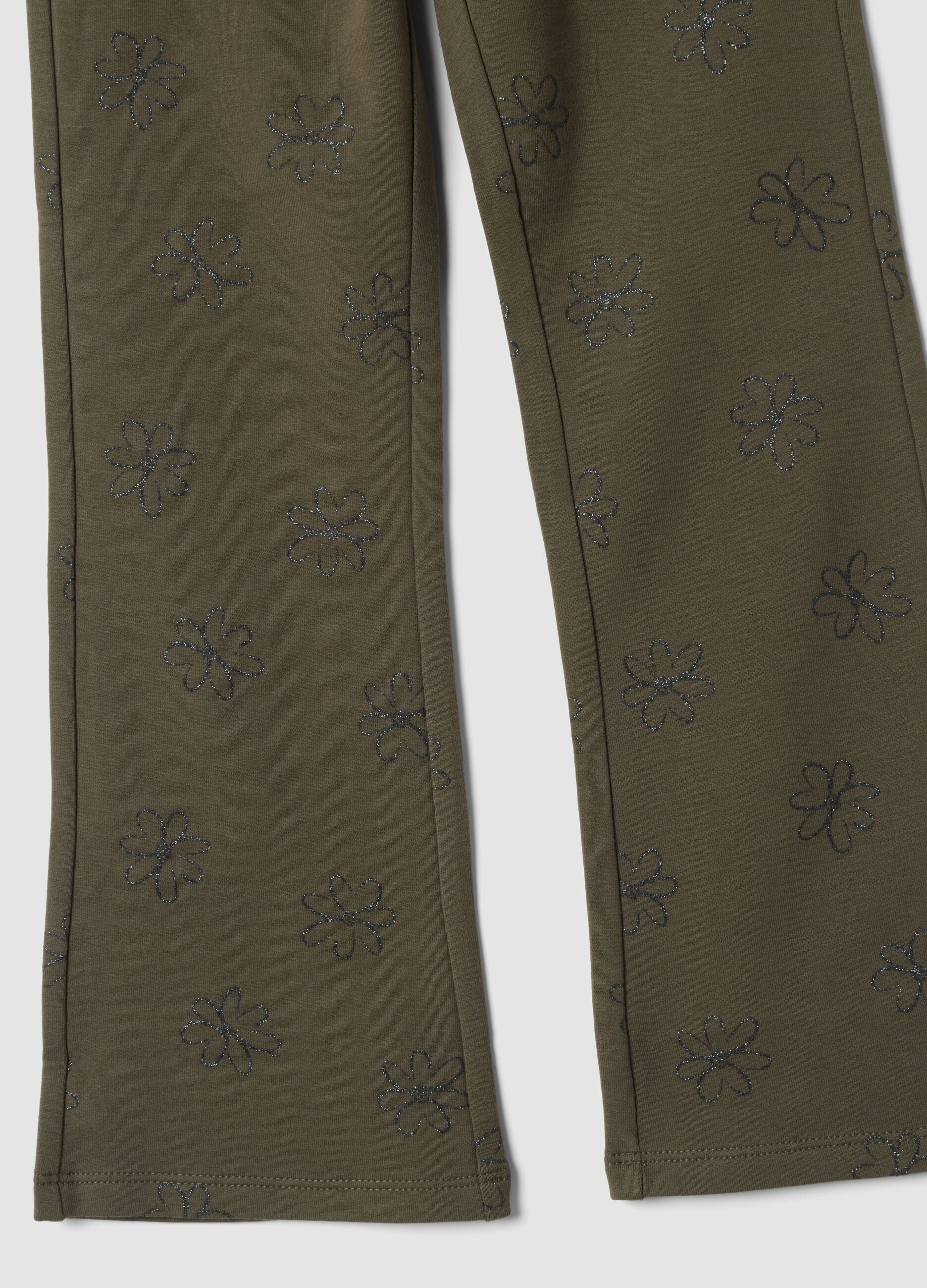 Green skinny-fit stretch cotton leggings