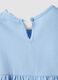 Light blue pure cotton baby girl dress, regular fit with ruffles_3