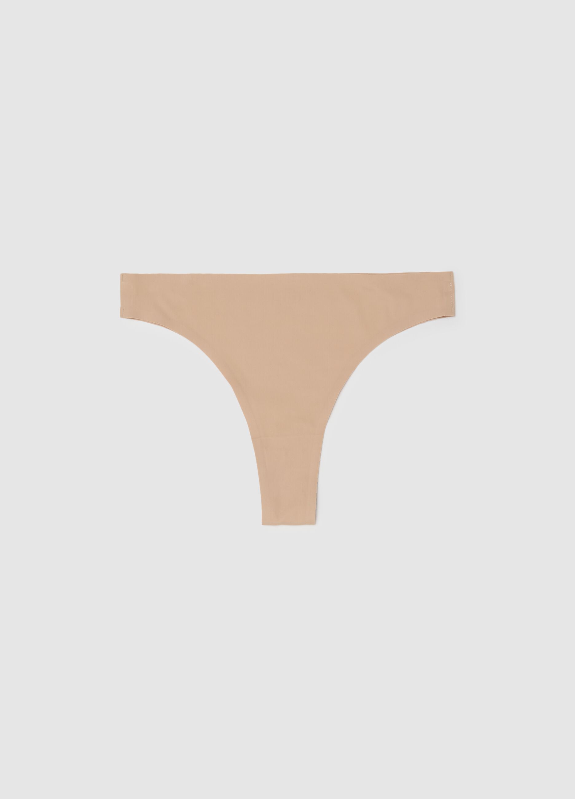 Beige Stretch Fabric Briefs