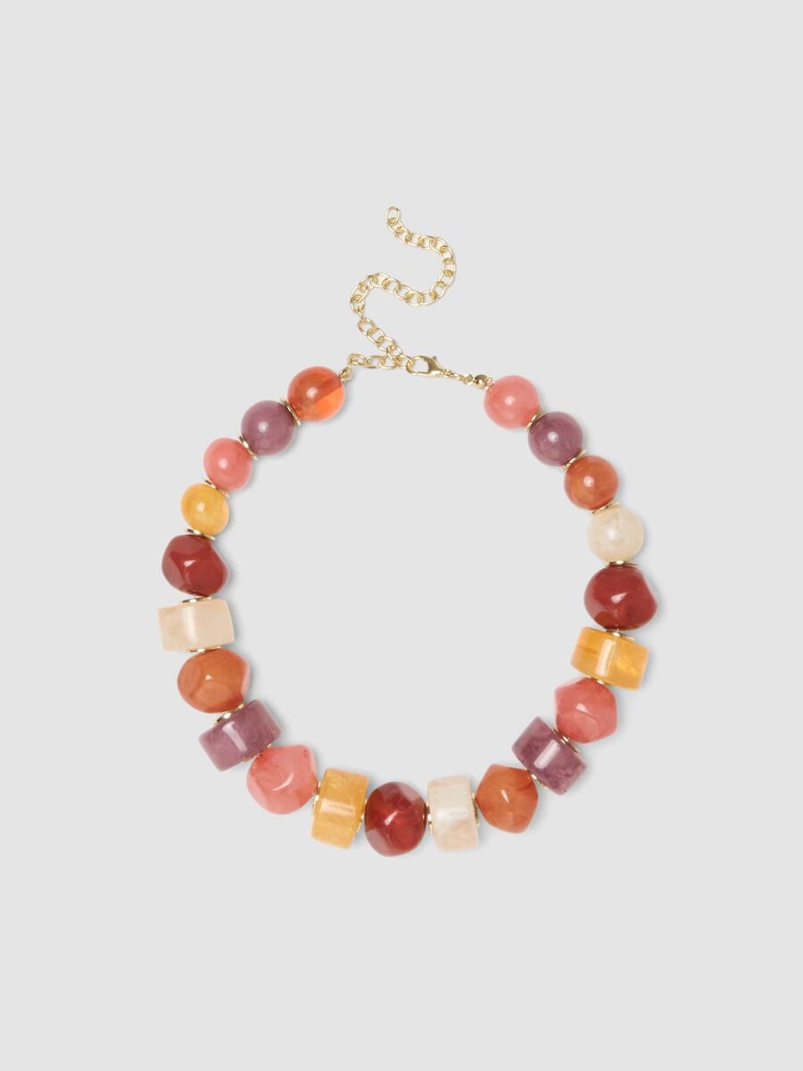 Multicolour Resin Pearl Necklace with Adjustable Clasp_0
