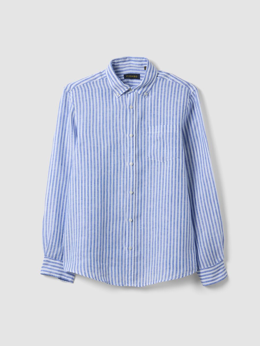 Blue striped pure linen shirt &ndash; regular fit_4