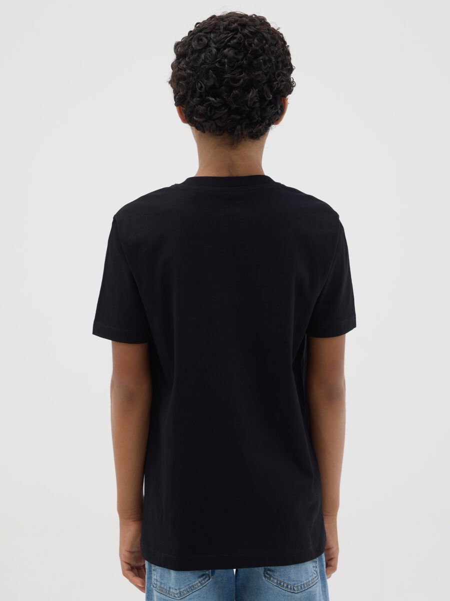 Boys' black pure cotton regular fit t-shirt with print_1