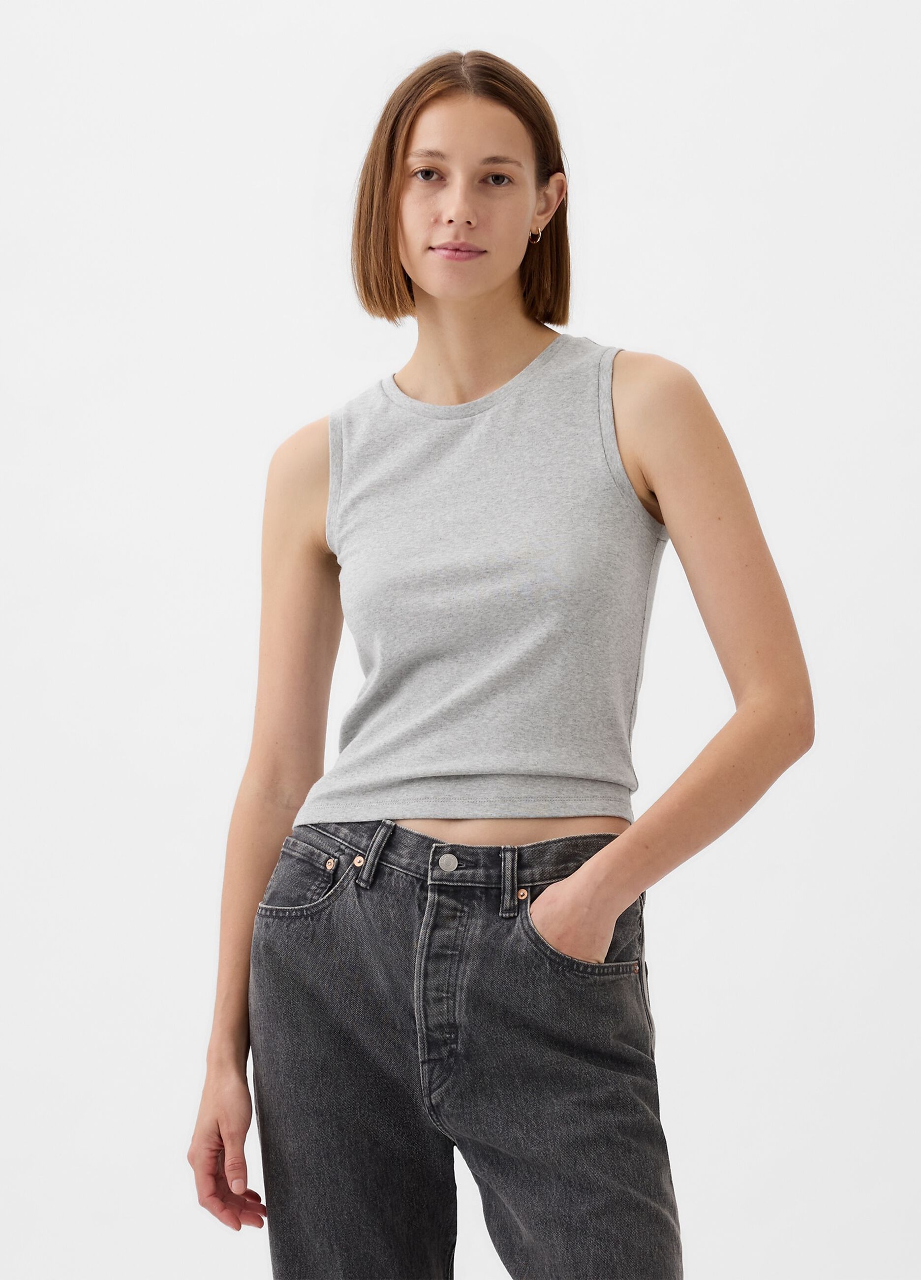 Stretch modal and cotton tank top