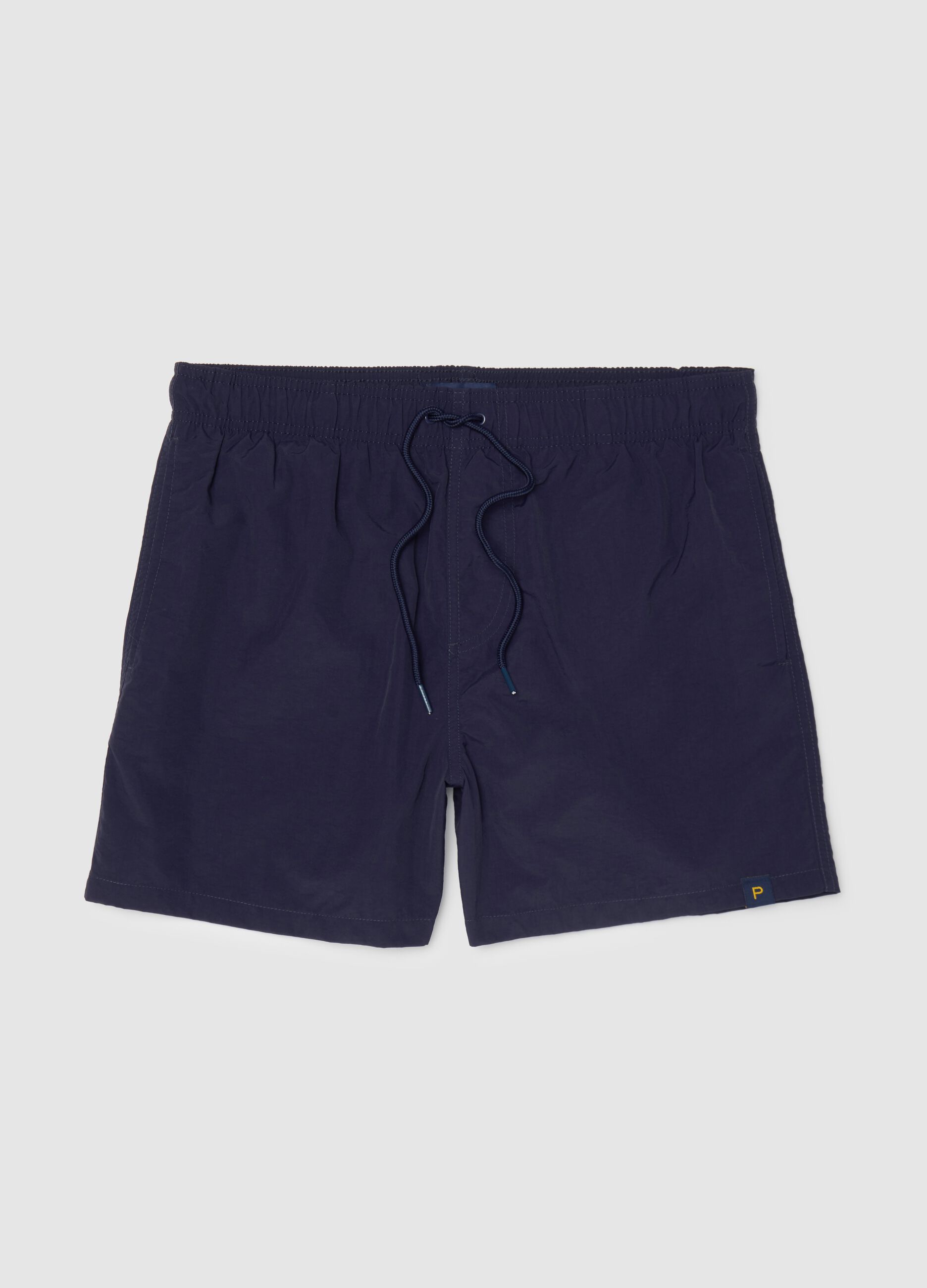 Men’s blue regular-fit swim boxers with elastic and drawstring