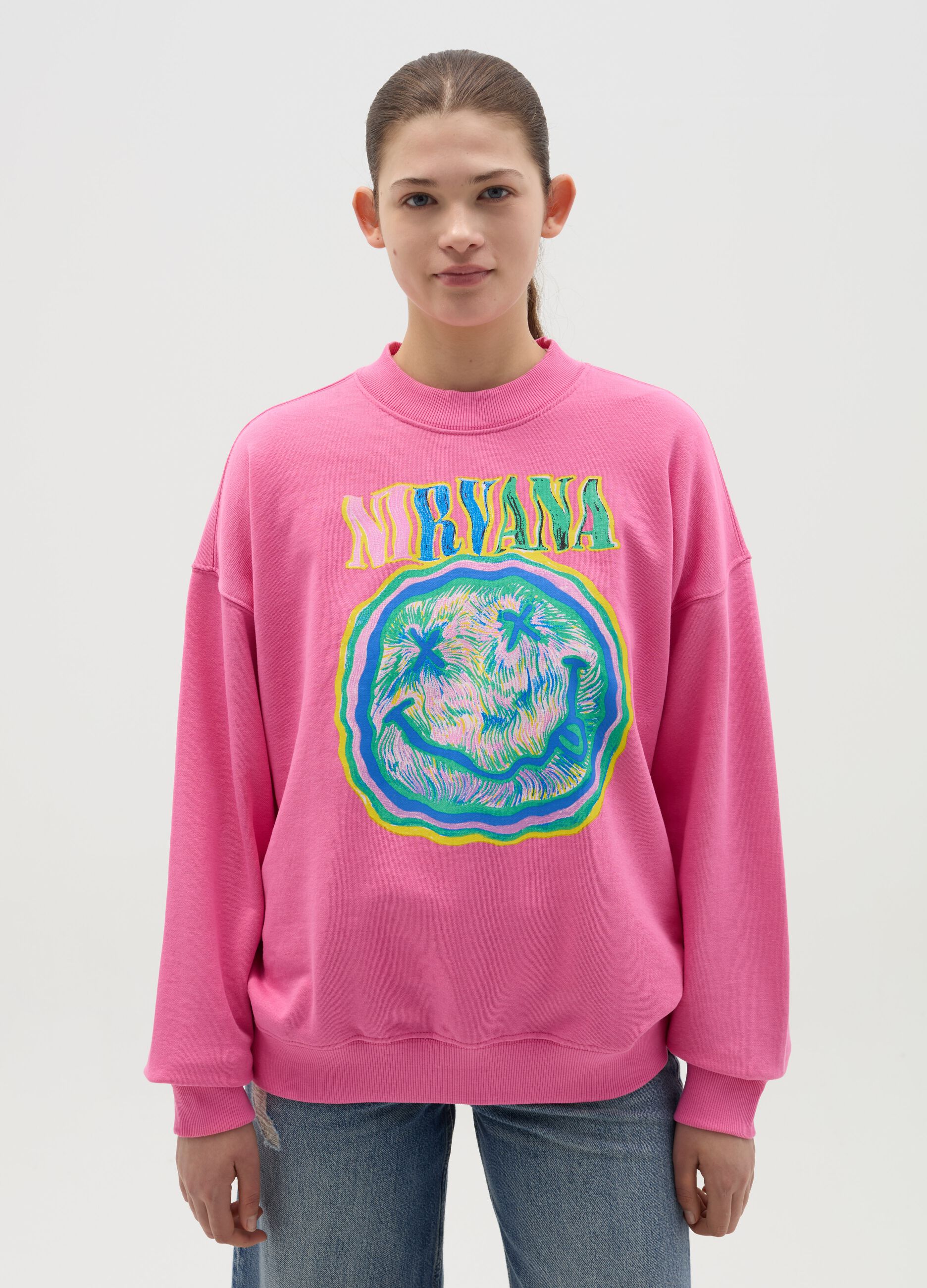 Oversized sweatshirt with Nirvana print